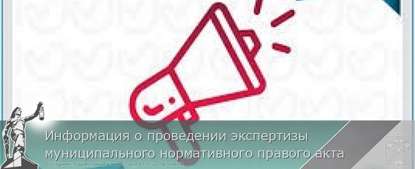 Информация о проведении экспертизы муниципального нормативного правого акта | Администрация муниципального округа город Партизанск Приморского края Официальный сайт