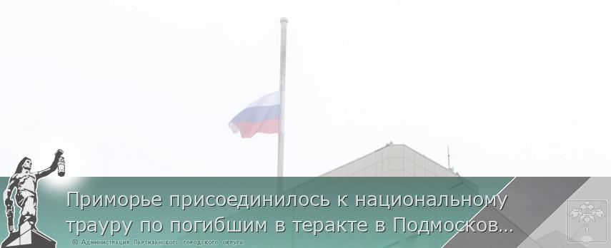 Приморье присоединилось к национальному трауру по погибшим в теракте в Подмосковье | Администрация муниципального округа город Партизанск Приморского края Официальный сайт