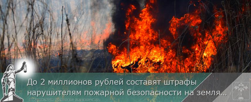 До 2 миллионов рублей составят штрафы нарушителям пожарной безопасности на землях лесного фонда Приморья | Администрация муниципального округа город Партизанск Приморского края Официальный сайт